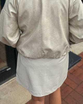 Ivory Faux Leather Mini Skirt - Blue Moon Bentonville