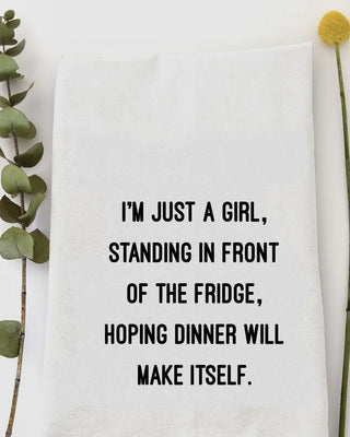 Just a Girl Tea Towel - Shopbluemoonbentonville