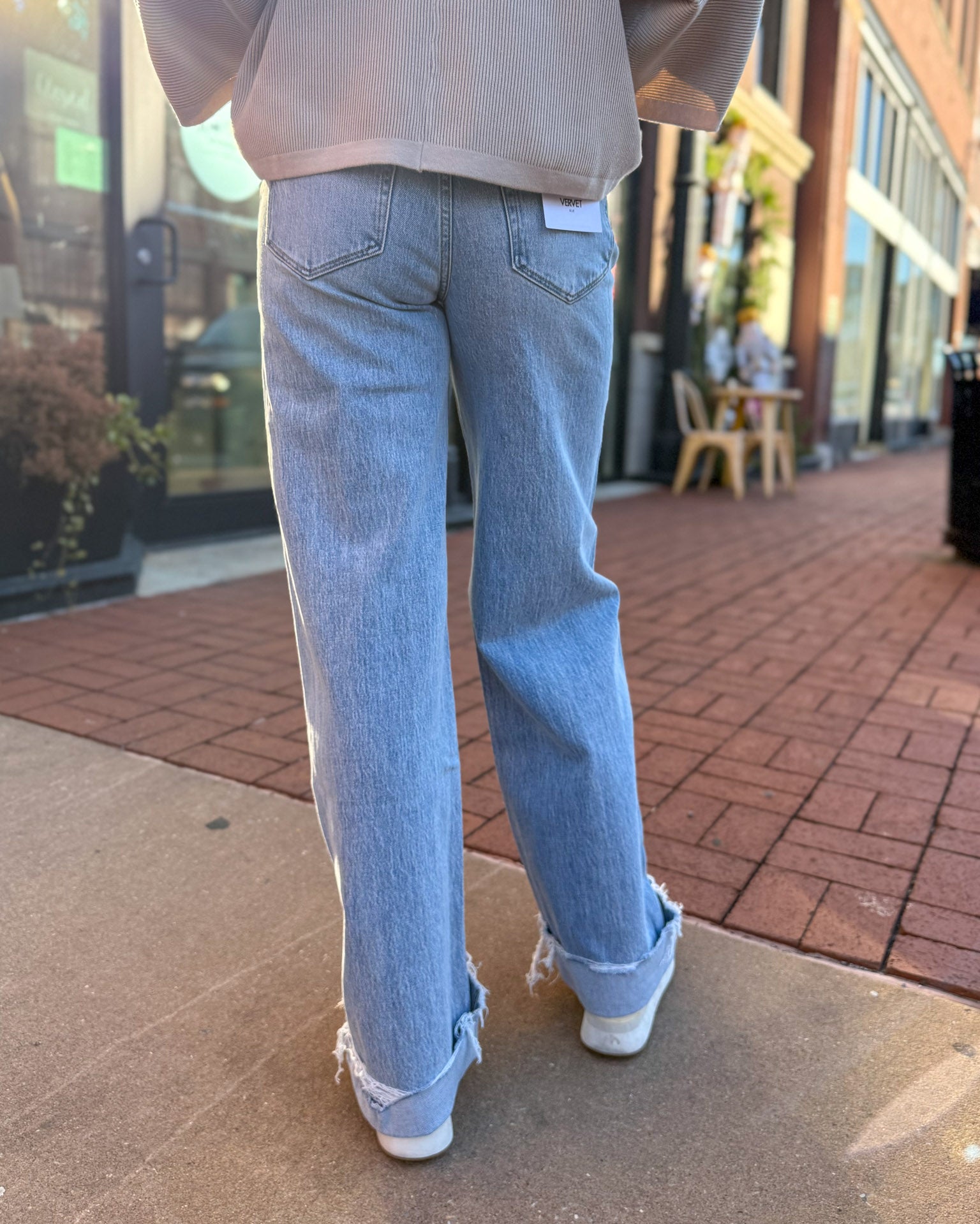 Kris High Rise Cuffed Baggy WideJeans