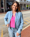 Light Blue Denim Bomber Jacket