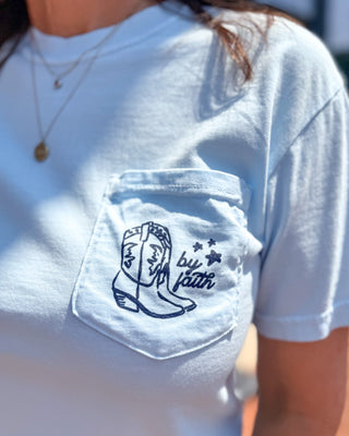 Light Blue Walk by Faith T-shirt - Blue Moon Bentonville
