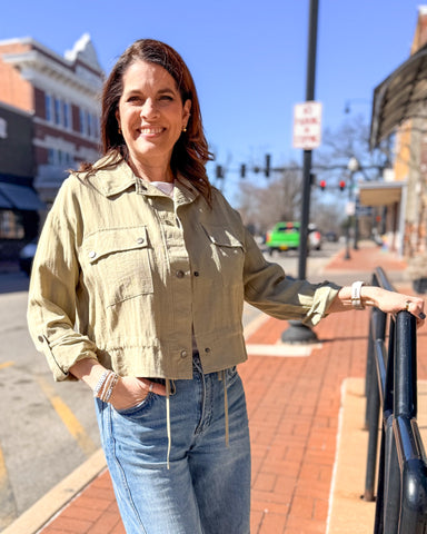 Light Olive Lightweight Utility Jacket