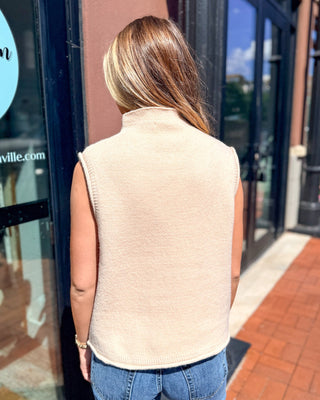 Light Taupe Argyle Sleeveless Sweater - Blue Moon Bentonville