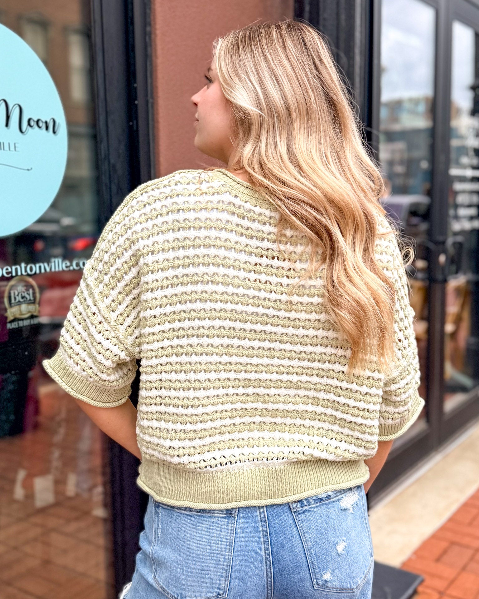 Light Olive Crochet Cardigan