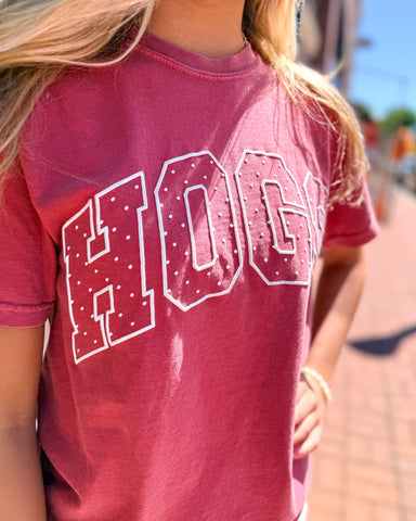 Livy Lu Arkansas Razorbacks “Hogs” Puff Print Tee - Shopbluemoonbentonville