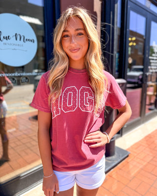 Livy Lu Arkansas Razorbacks “Hogs” Puff Print Tee - Shopbluemoonbentonville