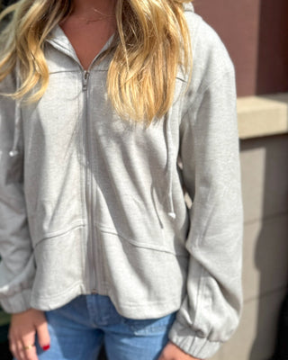 Lt. Grey Zip Front Hoodie - Blue Moon Bentonville