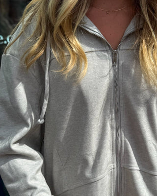 Lt. Grey Zip Front Hoodie - Blue Moon Bentonville