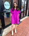 Magenta Woven Shirt Dress