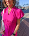 Magenta Midi Dress with Bubble Sleeve