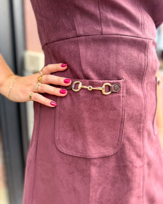 Merlot Suede Sleeveless Mini Dress - Blue Moon Bentonville