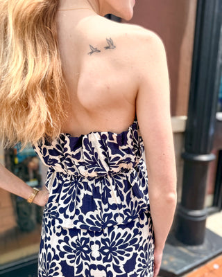 Midnight Botanical Ruffled Strapless Jumpsuit - Shopbluemoonbentonville