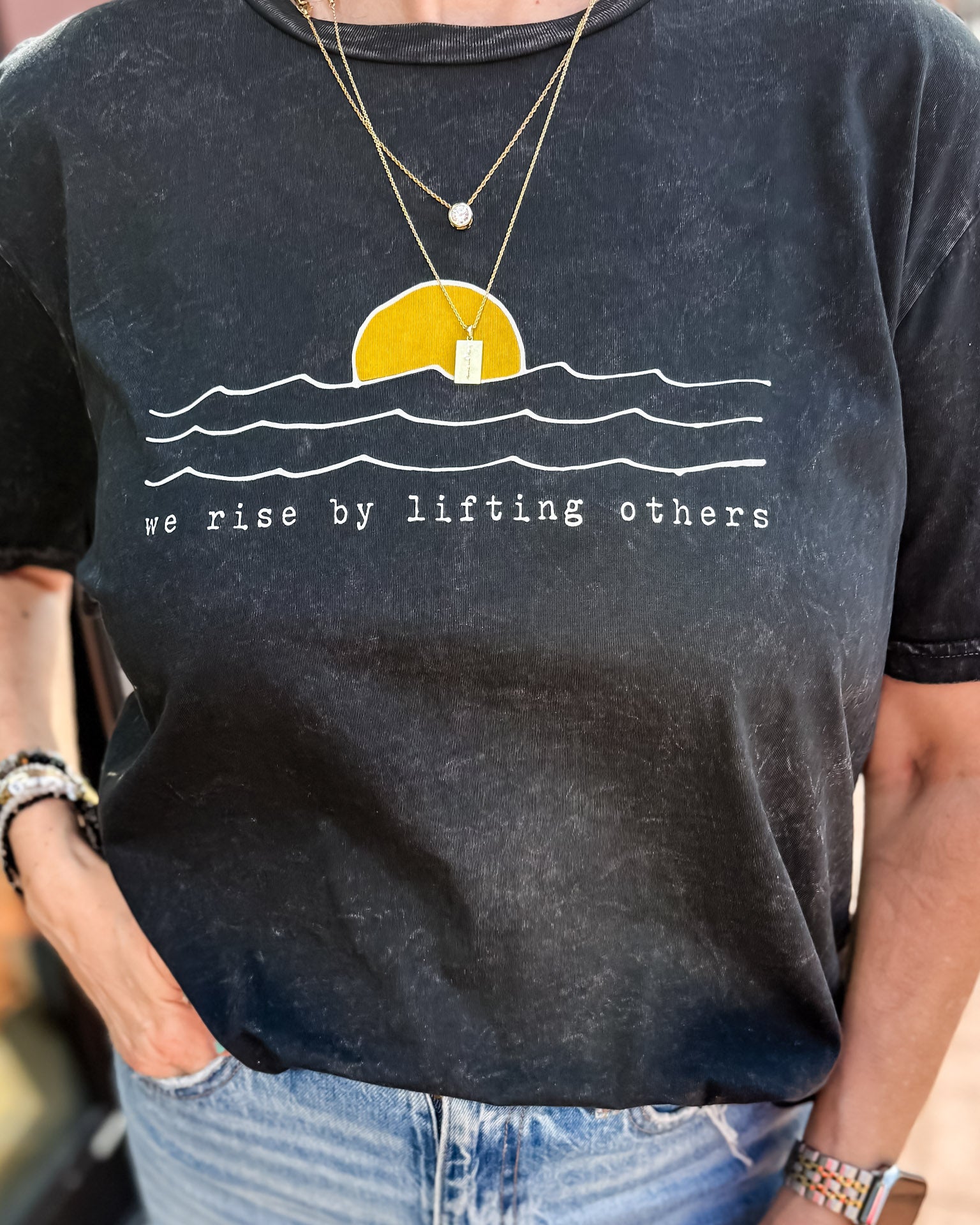 Mineral Black We Rise Graphic T-shirt