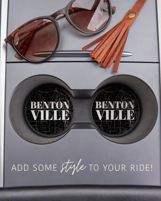 Minimalist BW Bentonville Car Coasters - Shopbluemoonbentonville