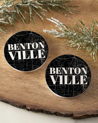 Minimalist BW Bentonville Car Coasters - Shopbluemoonbentonville