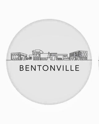 Minimalist BW Bentonville Skyline Car Coasters - Shopbluemoonbentonville