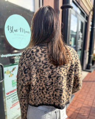 Mocha Leopard Print Cardigan - Shopbluemoonbentonville