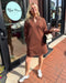 Mocha Long Sleeve Polo Dress