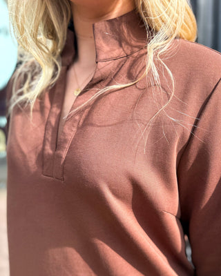 Mocha Long Sleeve Polo Dress - Shopbluemoonbentonville