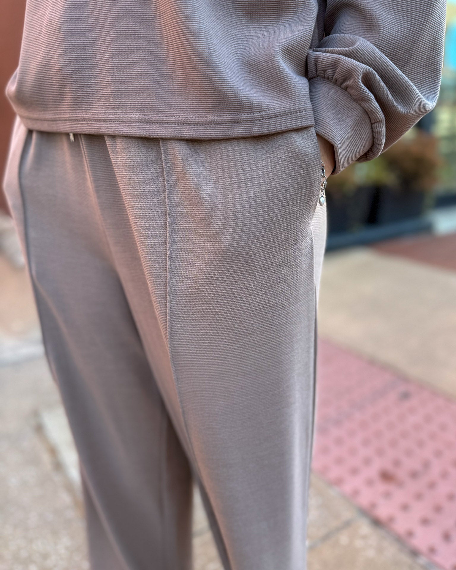 Mocha Drawstring Knit Pants