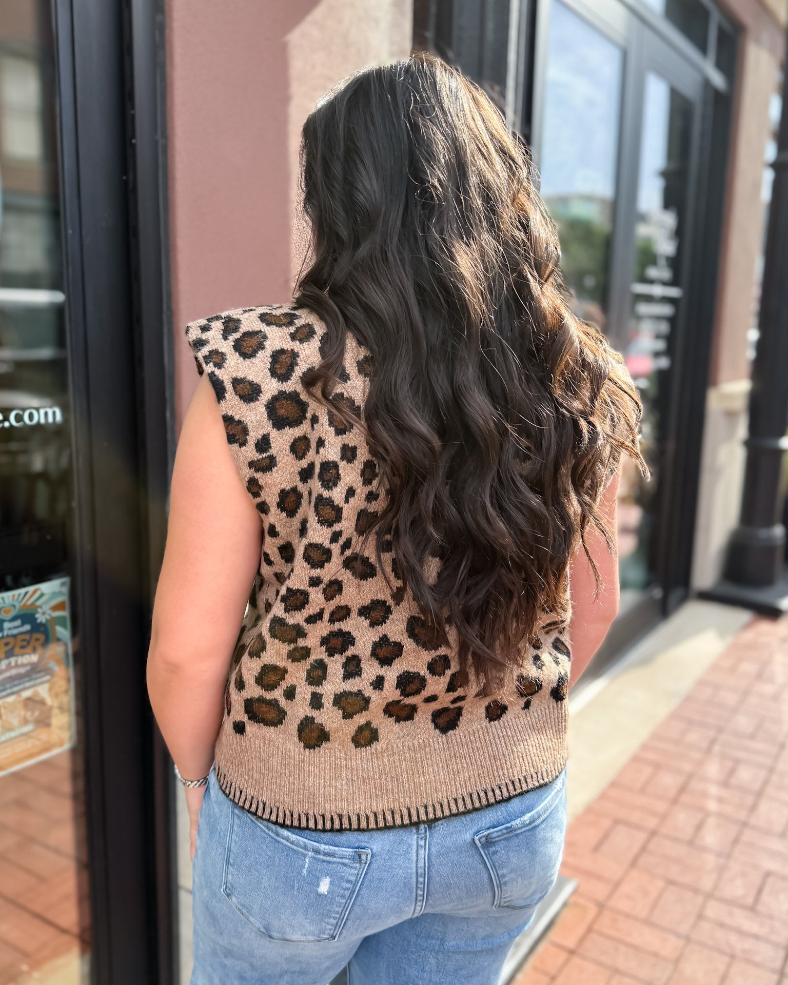 Mocha Leopard Sweater w/Cap Sleeves