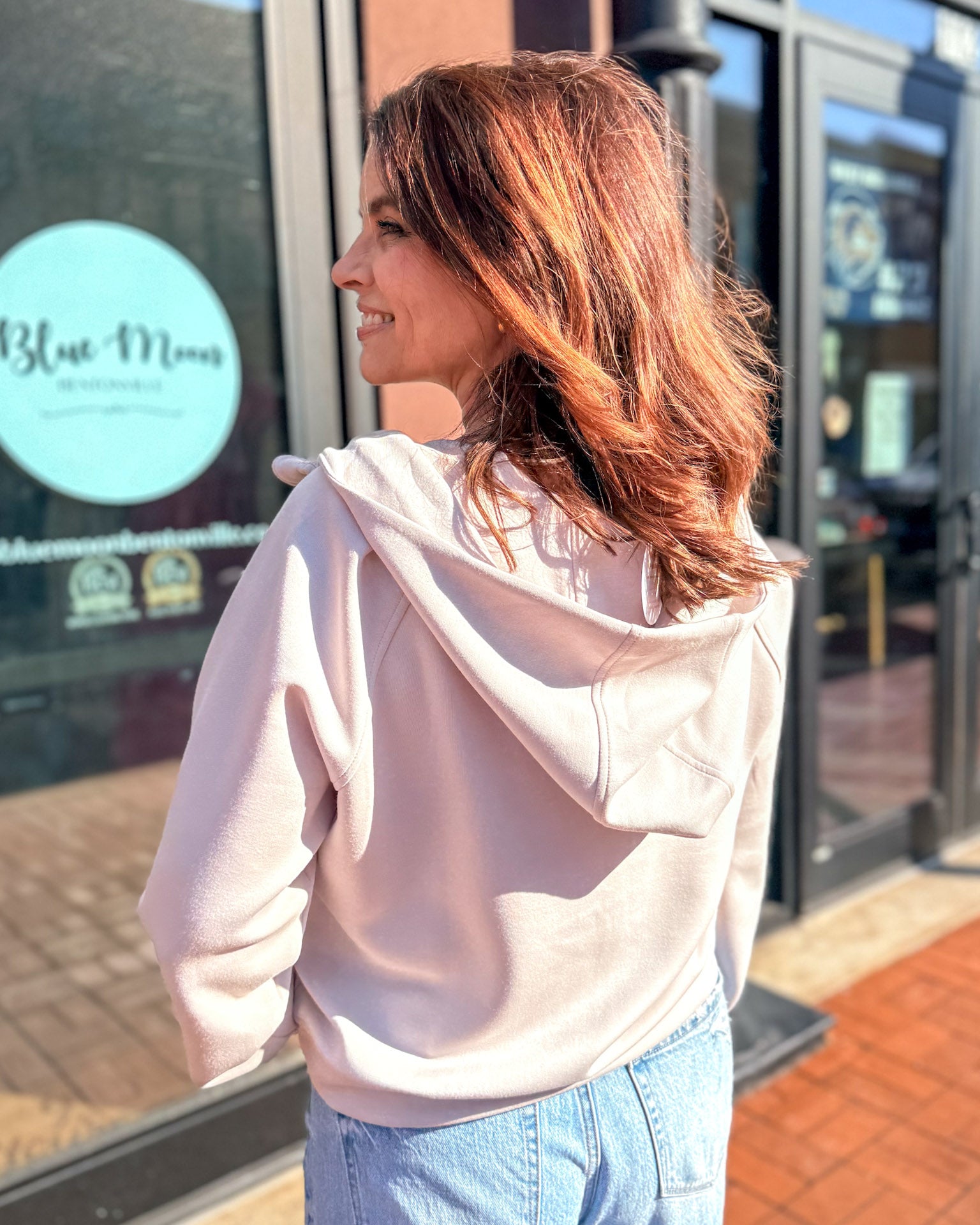 Mocha Cream Modal Half-Zip Hoodie