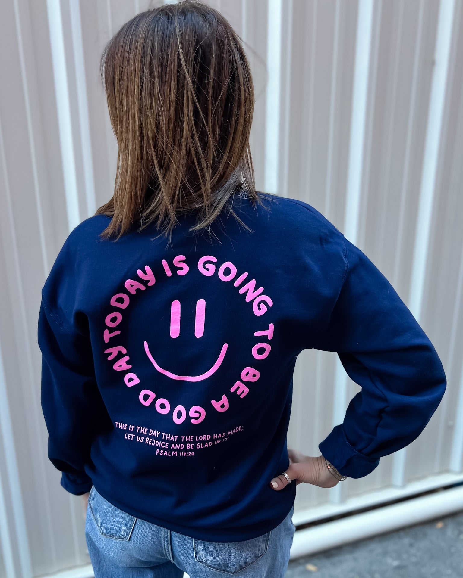 Navy Good Day Sweatshirt