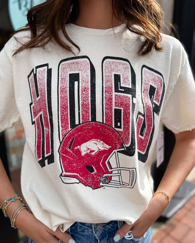 Off White Hogs Helmet Fade Off Thrifted T-shirt