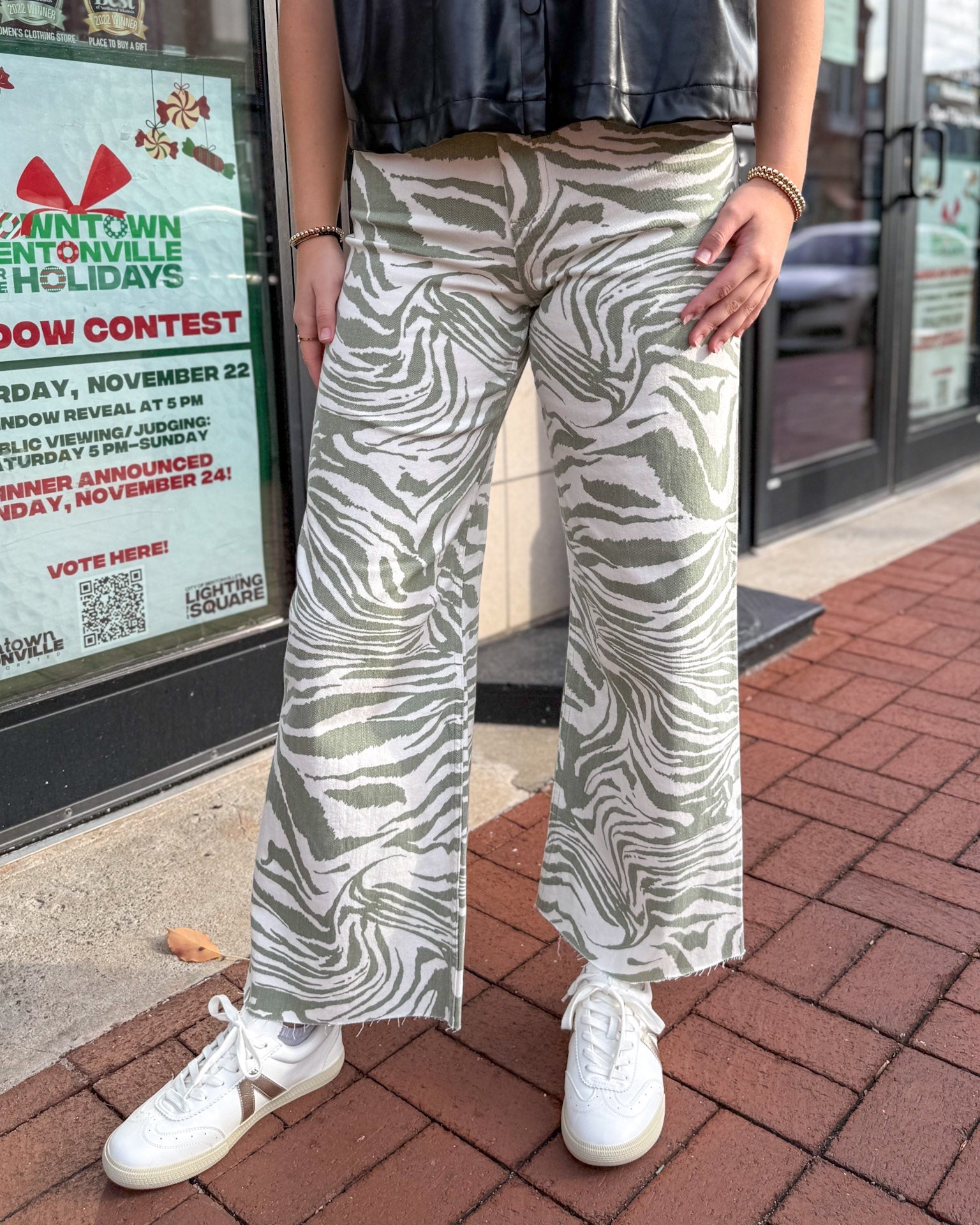 Olive Zebra Stretch Pants