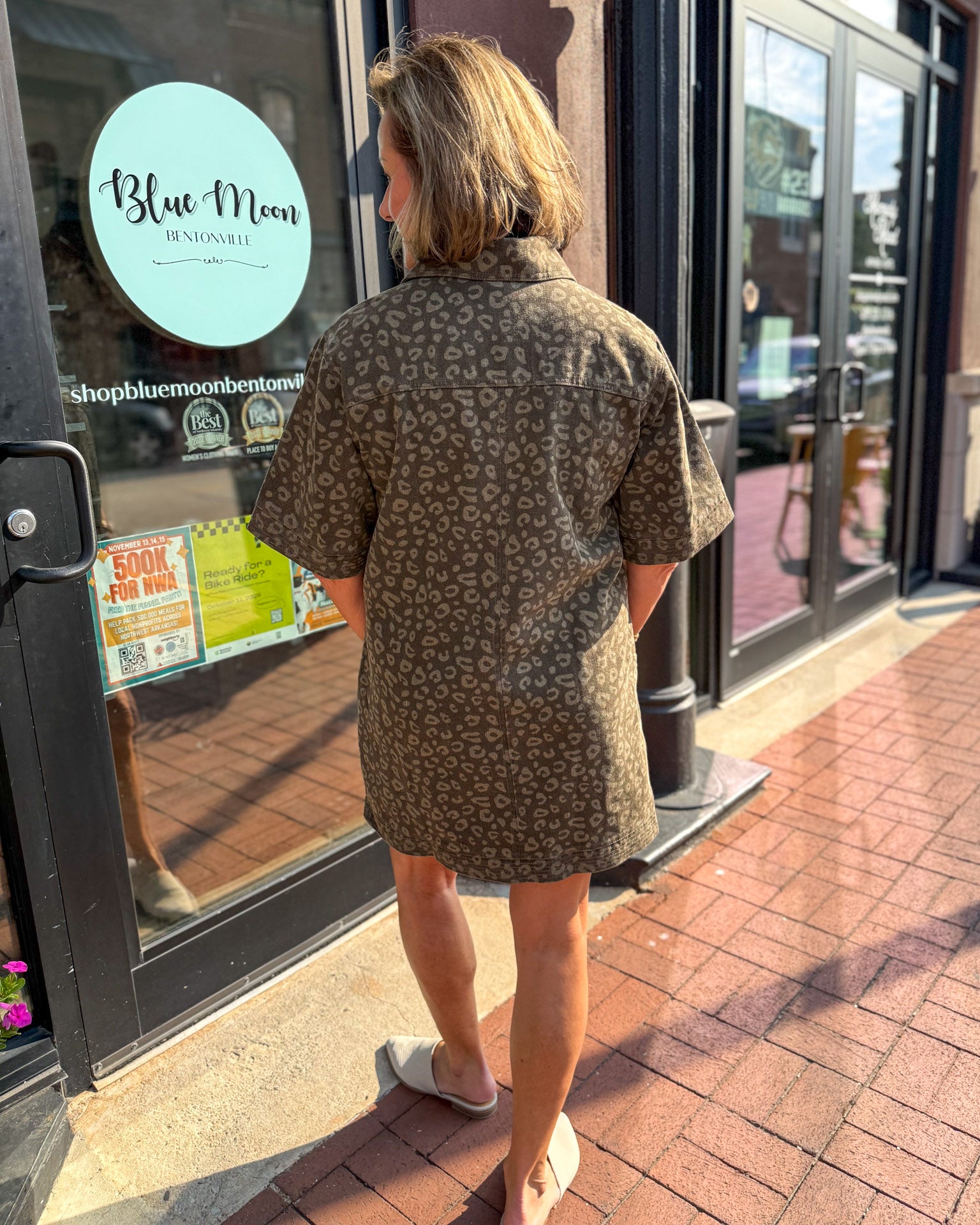 Olive Animal Print Mini Dress
