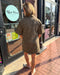 Olive Animal Print Mini Dress