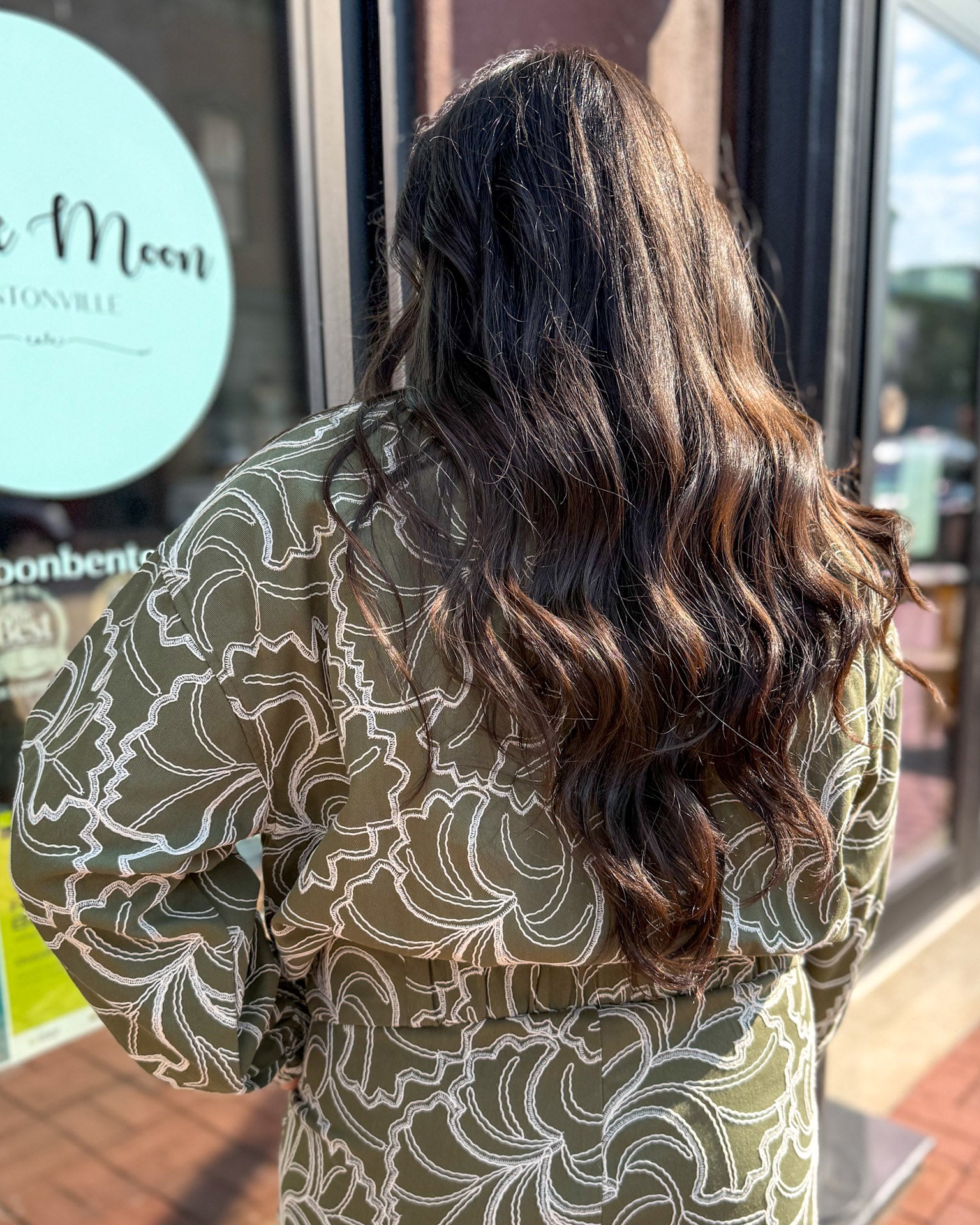 Olive Textured Floral Jacket