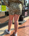 Olive Textured Floral Shorts