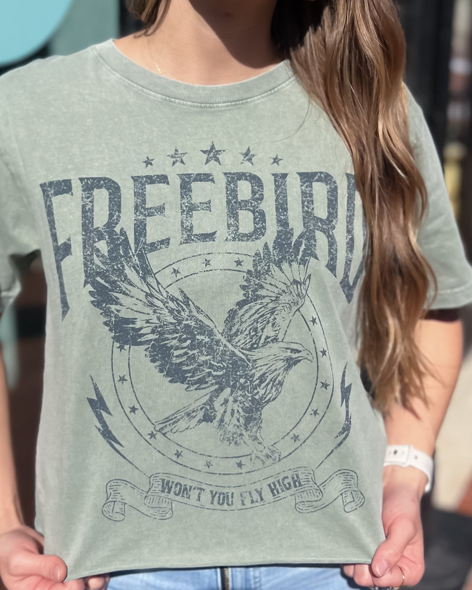 Olive Free Bird Vintage Graphic T-shirt