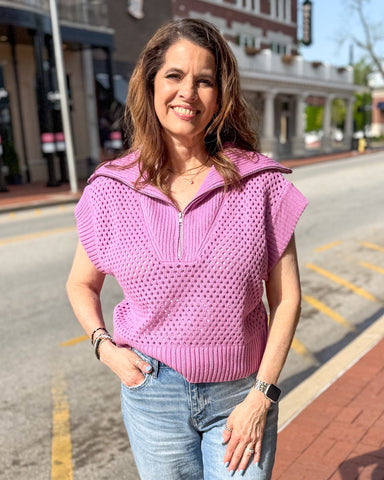 Orchid Half Zip Sweater 