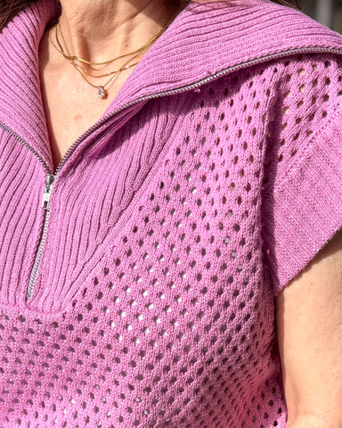 Orchid Half Zip Sweater 