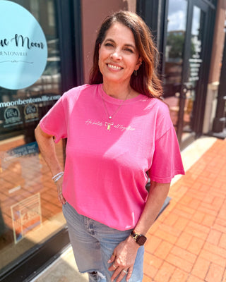 Pink He Holds All Together T-shirt - Shopbluemoonbentonville