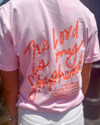 Pink The Lord is My Shepherd T-shirt - Blue Moon Bentonville
