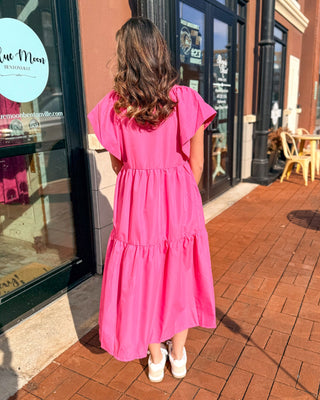 Pink Tiered Maxi Dress - Shopbluemoonbentonville
