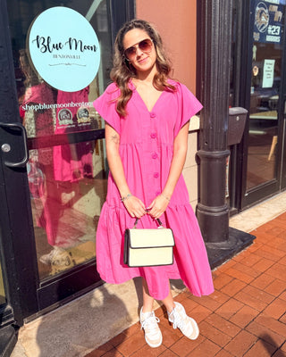 Pink Tiered Maxi Dress - Shopbluemoonbentonville