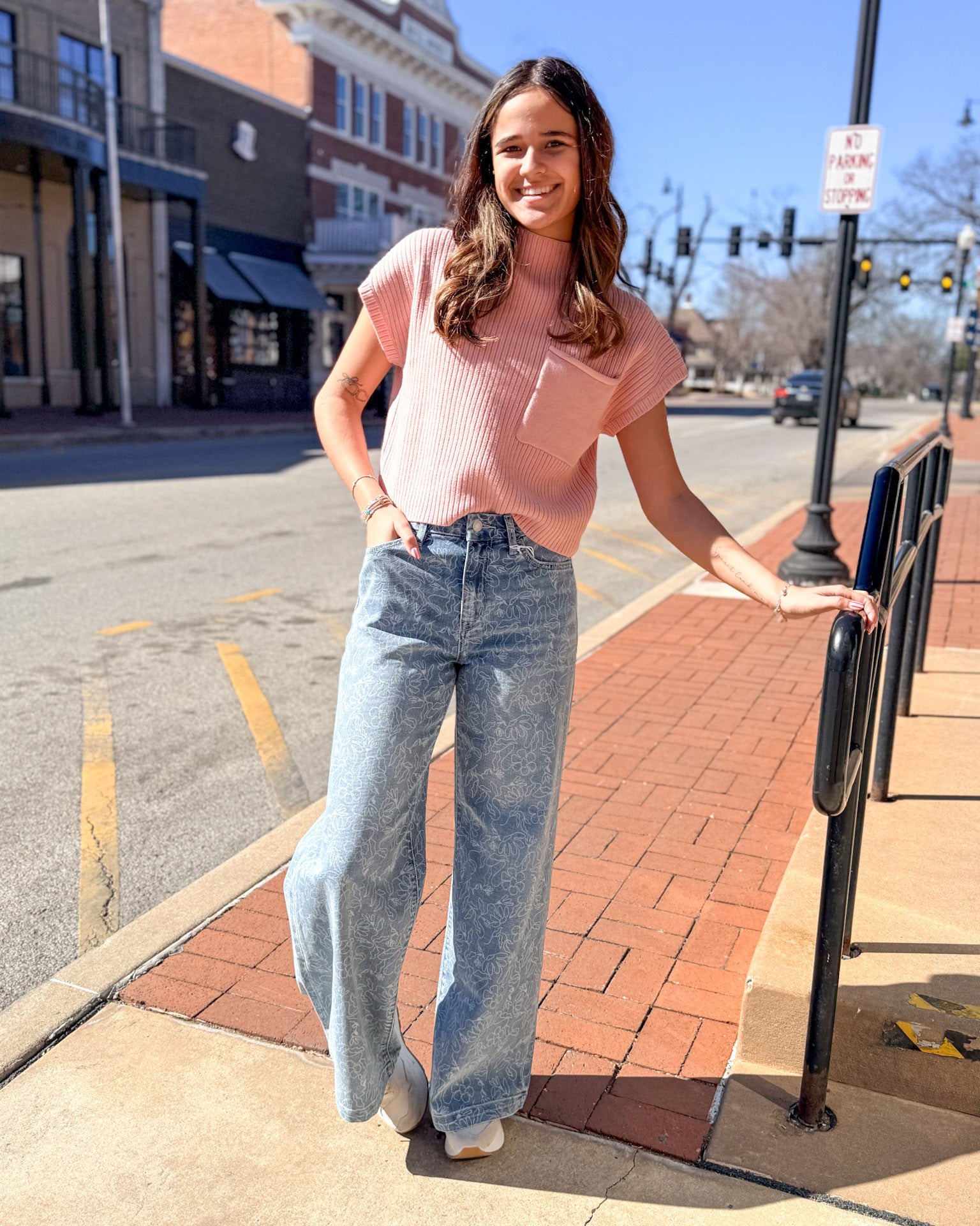 Olivia HR Wide Leg Floral Jeans