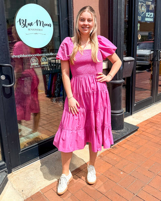Pretty in Pink Smocked Maxi Dress - Shopbluemoonbentonville