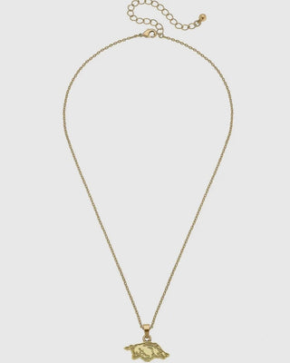 Razorback 24K Gold Plated Delicate Necklace - Blue Moon Bentonville
