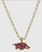 Razorback Cardinal Enamel Pendant Necklace