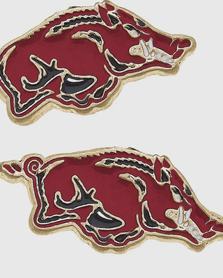 Razorback Cardinal Enamel Stud Earrings - Shopbluemoonbentonville