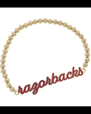 Razorback Enamel Script Stretch Bracelet - Shopbluemoonbentonville