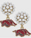 Razorback Pearl Cluster Enamel Drop Earrings