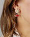 Razorback Pearl Cluster Enamel Drop Earrings