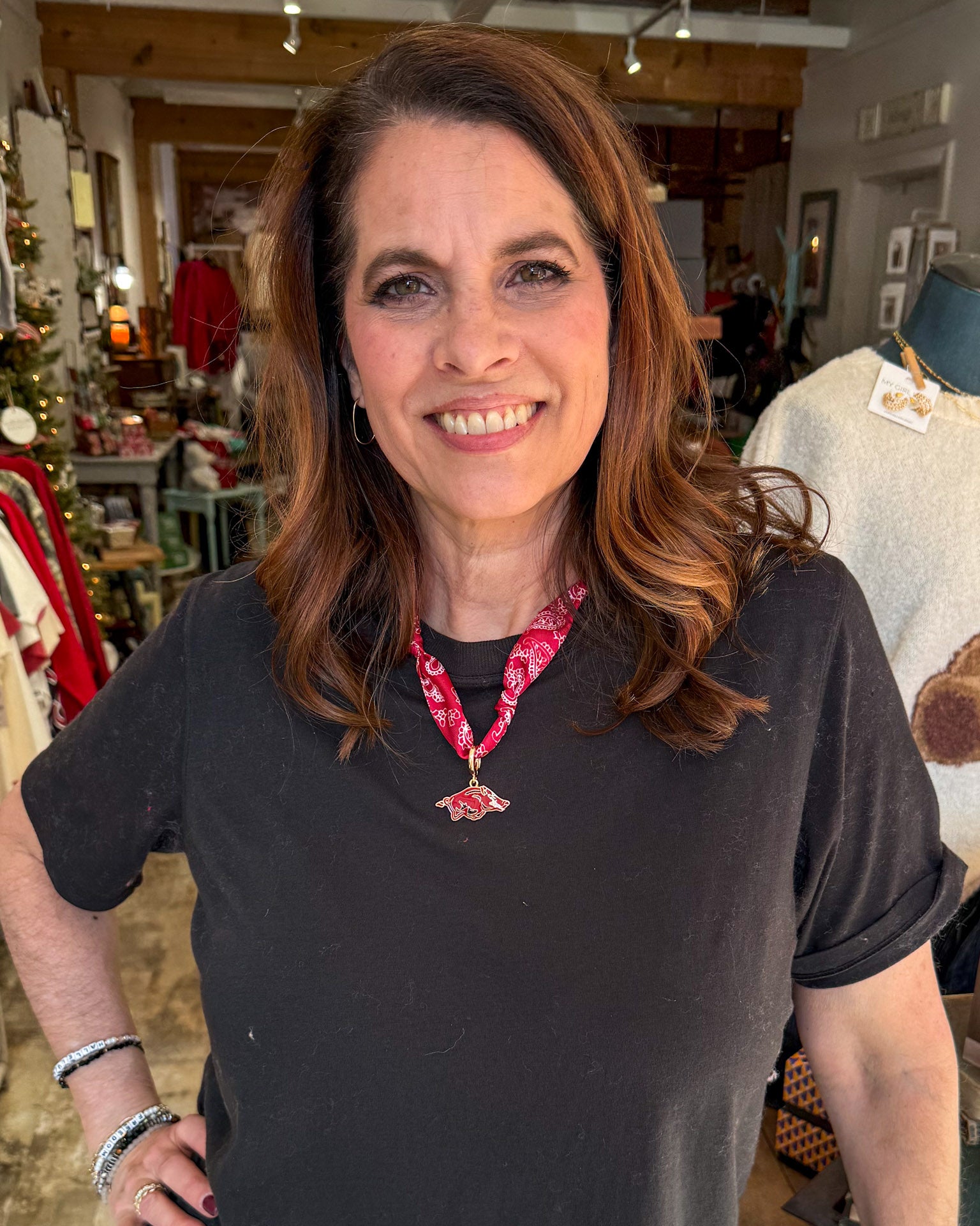 Razorback Bandana Charm Necklace