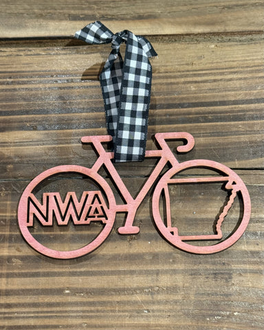 red nwa bike ornament